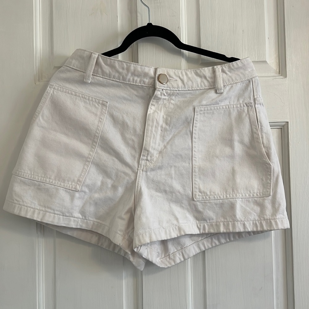 White denim shorts